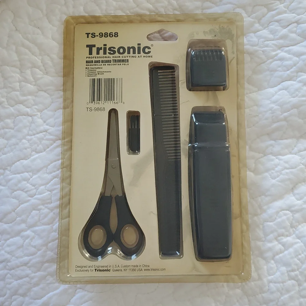 NOS Trisonic Hair and Beard Trimmer Kit